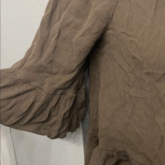 Olive Ruffle Top - Picture 2 of 4